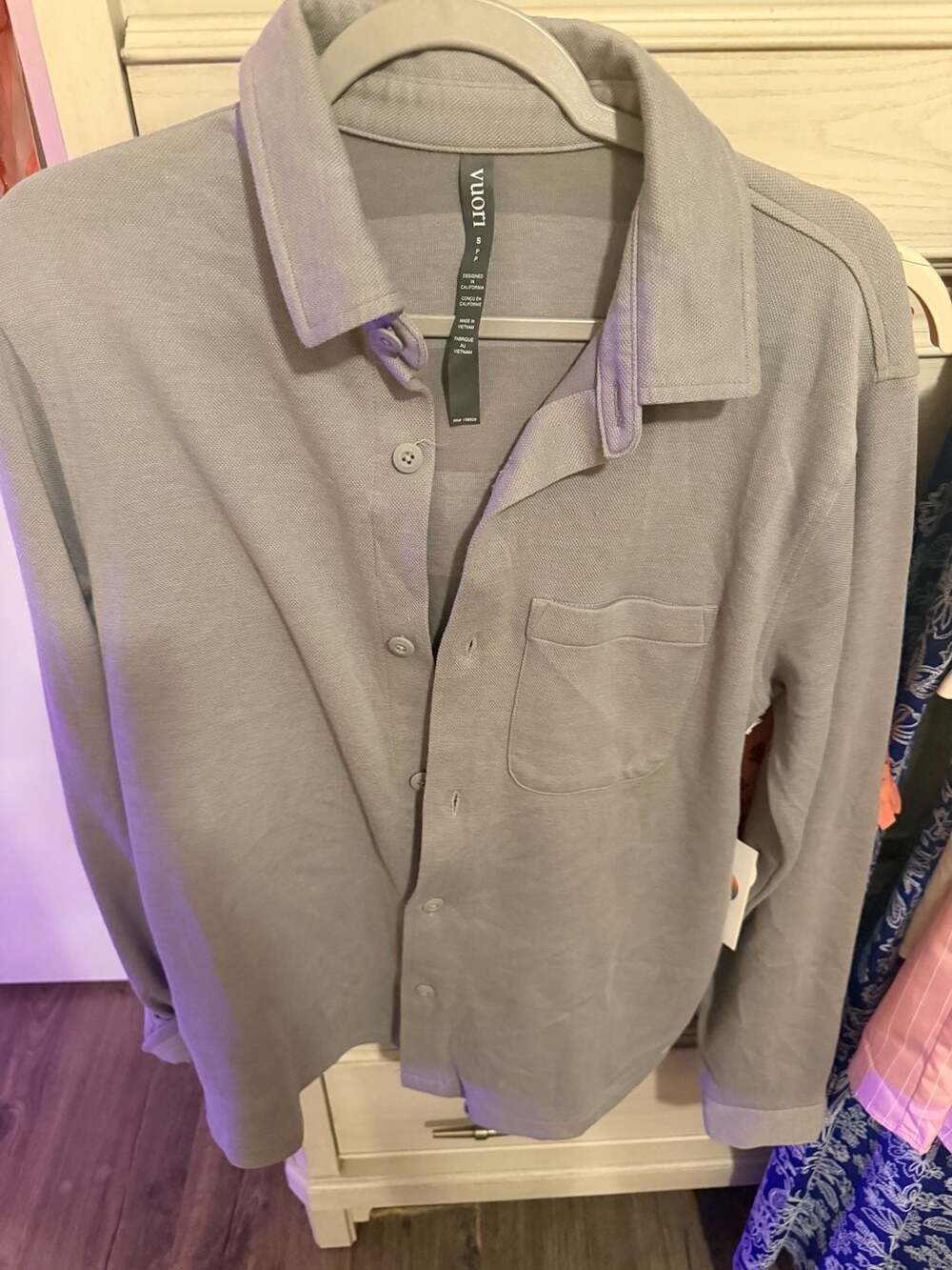 Vuori Jeffreys Overshirt Long Sleeve Shirt Grey